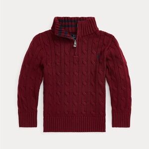 Ralph Lauren Kids Maroon Cable Knit Sweater
